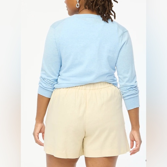 J Crew Shorts Linen Blend Pleated Khaki NWT Women Size 16 High Rise - Picture 3 of 7